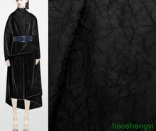 Black three-dimensional jacquard texture relief rock texture creative new clothing fabric / half a meter price 2024 - buy cheap