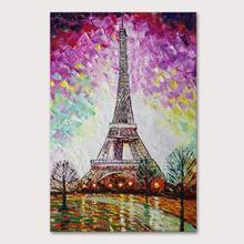 Mintura Hand Painted Oil Paintings on Canva Famous Tower Construction Wall Picture For Living Room Home Decor Wall Art No Framed 2024 - buy cheap