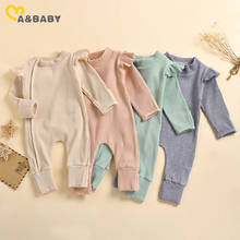 Ma & Baby-Pelele de punto para recién nacidos, mono de manga larga con volantes, trajes de Color sólido, 0 a 18 meses, primavera y otoño 2024 - compra barato