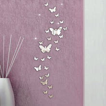 Pegatinas de pared de mariposas espejos 3D para Calcomanía para habitación de niños, arte de pared extraíble, decoración de pared para fiesta de boda, 20MAR24 pegatina, 30 Uds. 2024 - compra barato