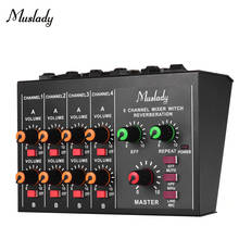 Muslady M-228A Compact Size 8-channel Mono/Stereo Audio Sound Mixer with Reverberation Function 60Hz Frequency Cutting 2024 - buy cheap