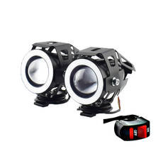 Faros de motocicleta u7, luces led de 7 colores para moto falsh, lámpara de cabeza de Ojos de Ángel de colores, luces auxiliares de conducción 2024 - compra barato