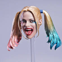 Balança feminina palhaço rosto escultura cabeça com cabelo destacável modelo para corpo de 12 polegadas figura de ação 1/6 2024 - compre barato