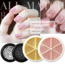 6 Grids Nail Art Tiny Steel Caviar Beads 0.8-3mm Mixed Size 3D Design Rose Gold Silver Jewelry Manicure DIY Decoration 2024 - buy cheap