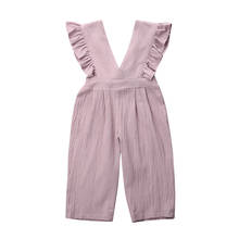 Citgeett-Pelele con volantes para niñas pequeñas, traje liso de verano, ropa púrpura, 1-6 años 2024 - compra barato