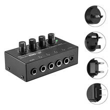 HA400 4 Channels Mini Au-dio Stereo Headset Headphone Amplifier with Power Adapter US/UK/EU/AU Plug 2024 - buy cheap