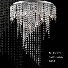 Clear Crystal Ceiling Lamp Fashion Decorative Spiral Fall Ceiling Mounted Lighting For Restaurant Prompt Shipping MD8551-L8 2024 - buy cheap