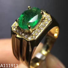 Kjjeaxcmy fine jewelry 925 prata esterlina incrustada esmeralda natural clássico masculino anel apoio detecção requintado 2024 - compre barato