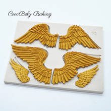 3D Angel Wings Silicone Mold Border Wing Fondant Cake Decorating Cookie Baking Christmas Candy Chocolate Gumpaste Moulds FM1924 2024 - buy cheap