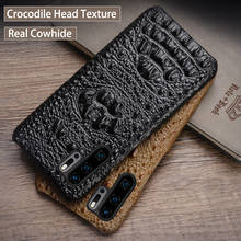 Чехол для телефона Huawei P20 P10 P30 lite Y9 Y6 P Smart 2019 Mate 9 10 20 Pro текстурный чехол с крокодиловой головой для Honor 8 8X 9 10 Lite 2024 - купить недорого