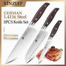 XINZUO 3PCS Kitchen Knife Set Santoku Utility Chef Knife Germany 1.4116 Stainless Steel Red Sandalwood Cooking Accessories 2024 - buy cheap