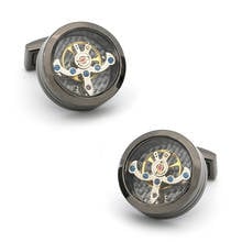 Men's Watch Movement Cufflinks Quality Stainless Steel Material Gunblack Color Fashion Tourbillon Cuff Links Wholesale & Retail 2024 - buy cheap