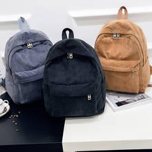 Corduroy Backpack Fashion Women School Backpack Pure Color Women Backpack Teenger Girl School Bags Female Mochila Bagpack Pack 2024 - buy cheap