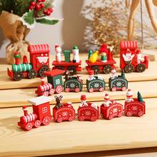 Adorno de tren de madera para Navidad, decoración navideña para el hogar con Santa/oso, juguetes para niños, adorno para Navidad, regalo de Año Nuevo Xma 2024 - compra barato
