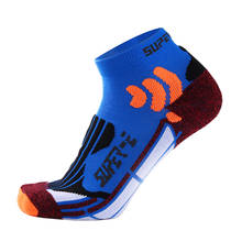 Хлопковые Компрессионные носки для бега, Короткие Дышащие носки для активного отдыха, велоспорта, баскетбола, лыжного спорта, марафона, быстросохнущие носки 2024 - купить недорого