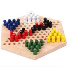 Chinese Checker Game Set Wooden Educational Board Kids Classic Halma Chinese Checkers Strategy Family Game Pieces backgammon 2024 - buy cheap