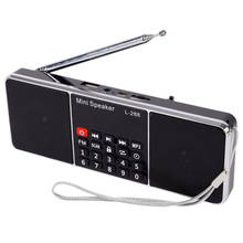 Mini portátil recarregável estéreo L-288 fm rádio alto-falante tela lcd suporte tf cartão usb disco mp3 player de música altifalante (preto) 2024 - compre barato
