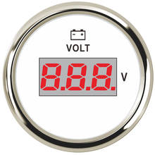 Mini voltímetro 12 v para carro, barco a motor, iate, marinho, voltímetro, medidor de voltagem, luz de fundo vermelho, 52 mm 2024 - compre barato