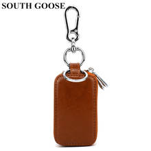 SOUTH GOOSE Genuine Leather Men Double Zipper Car Key Holders Large Keys Organizer Pouch Fashion Women Keychain Holder Key Case 2024 - buy cheap