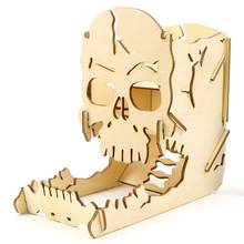 Skull Dice Tower Wood Skull Carving Dice Easy Roller Box for RPG Board Games 2024 - buy cheap