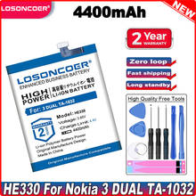 Losoncoer 4400mah he330 bateria para nokia 3 duplo ta-1032 bateria do telefone móvel ferramentas livres 2024 - compre barato