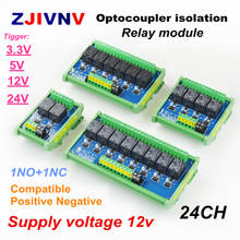 DC 12v 24 channels Optocoupler isolation Relay Interface Module tigger voltage 3.3V 5V 12v 24V PLC Signal Amplification Board 2024 - buy cheap