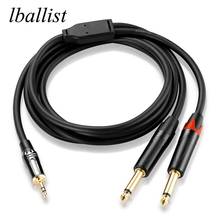 lballist Gold Plated 3.5mm Stereo Jack Male to 2x6.5mm Jack Male OFC Audio Cable Foil+Braided  Shielded 1m 2m 3m 2024 - buy cheap