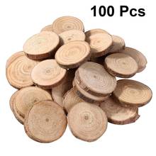 100Pcs Pine Wood Slices Double Side Natural Round Wood Chips DIY Handmade Craft Home Decoration Photograghy Props 2024 - buy cheap