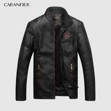 Caranfier jaqueta bomber masculina de inverno, casaco de couro sintético, jaqueta de camurça de couro fashion para motocicleta, 2019 2024 - compre barato