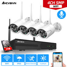 Sistema de cámaras de seguridad para exteriores, Kit de vigilancia NVR inalámbrico de 4 canales, 5MP, HD, para el hogar, vídeo CCTV, detección de movimiento, Wifi, P2P 2024 - compra barato