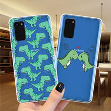 Bonito dinossauro bebê moda caso de telefone para samsung galaxy s20 fe s9 s10 plus nota 20 ultra 10 lite pro s10e claro silicone capa 2024 - compre barato