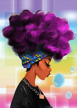JMINE Div 5D african american Girl Full Diamond Painting cross stitch kits art High Quality Portrait 3D paint by diamonds 2024 - buy cheap