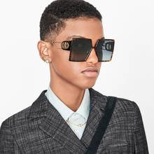Очки солнцезащитные женские квадратные большого размера, роскошные брендовые дизайнерские декоративные солнечные очки для вождения, винтажные затемненные очки 2024 - купить недорого