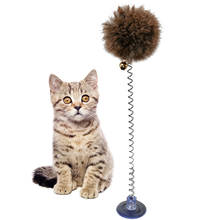 Brinquedo interativo de pelúcia para gatos, acessório para gatos e gatos, bola de brinquedo com ventosa, para animais de estimação, 1 peça 2024 - compre barato