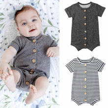 PUDCOCO Newborn Baby Boys Girls Button Romper Short Sleeve Jumpsuit Cotton Playsuit Clothes One-piece Outfits 0-24M 2024 - buy cheap