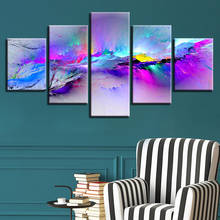 Print Posters Modern Wall Art Frame 5 Pieces Abstract Color Graffiti Landscape Canvas Images Modular Paintings Living Room Decor 2024 - buy cheap