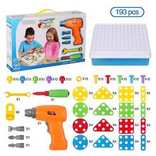 Kids Toys Drill Pretend Play Creative Educational Games Mosaic Design Building Toys Tool Set for Boy 3 Years Up Toy Dropshipping 2024 - buy cheap