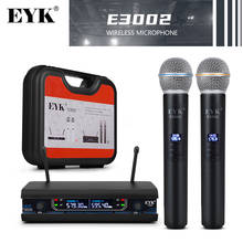 Двухканальный беспроводной микрофон EYK 500 МГц с пластиковой коробкой, два цвета на выбор, подходит для домашвечерние вечеринки, караоке или в качестве подарка 2024 - купить недорого