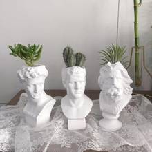 Grécia davvenus arte escultura vaso de flores, vaso de flores cabeça humana decoração da casa imitação de gesso resina arranjo de flores r4502 2024 - compre barato