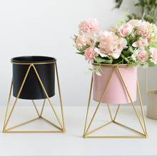 Nordic Style Geometric Metal Iron Flower Pot Stand Succulent Plant Display Holder Ornaments Desktop Home Office Garden Decor 2024 - buy cheap