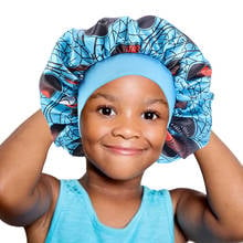 African Patterns Print Satin Bonnet For Kids Night Sleep Cap Baby Hair Care Hat Fashion Girls Headwrap Children Hair Accessories 2024 - buy cheap