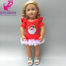 Кукольное платье для куклы 43 см, Детская кукла, Рождественская одежда, шапка, подходит для 18-дюймовых Детских комплектов, рождественский подарок для маленьких девочек 2024 - купить недорого