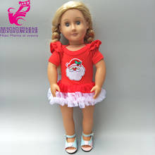 Vestido de boneca, boneca de 43cm, boneca, roupas de natal, chapéu, adequado para 18 tamanhos, conjuntos de casaco de boneca, bebê, menina, presente de natal 2024 - compre barato