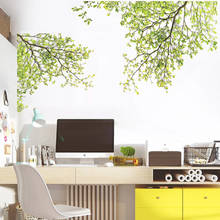 Póster Adhesivo de pared de plantas y ramas verdes, pintura de paisaje, imágenes de pared para sala de estar, Fondo de TV, papel tapiz, Mural de arte de pared 2024 - compra barato