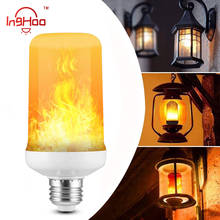 Inghoo светодиодный светильник с эффектом пламени лампа мигающая имитация декоративный светильник пламени E27 E26 E14 E12 B22 для рождества и Хэллоуина 2024 - купить недорого