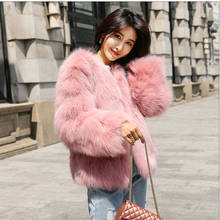 Female Imitation Fox Fur Coat Winter Jacket Sexy Soft Short Warm Paragraph Casual 2019 Autumn New Korean style Plush Rabbit 2024 - buy cheap