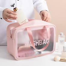 UOSC-bolsa de viaje para maquillaje para mujer, estuche organizador de maquillaje transparente con cremallera, neceser de aseo 2024 - compra barato