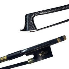 free shipping 3pc plaid Carbon fiber violin bow 4/4 size new black horse hair professional Gold ebony Fleur-De-Lys frog 2024 - buy cheap