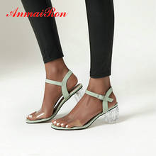 ANMAIRON-zapatos de lujo de gladiador para mujer, sandalias transparentes de tacón cuadrado, con cremallera, zapatos de gelatina 34-43, 2020 2024 - compra barato