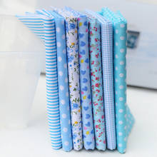 50cm*50cm*7Pieces,Light Blue Pure Cotton Printed Cloth,Patchwork,Clothing,Skirt,Spread,Curtain,Doll Fabric,DIY Handmade Material 2024 - buy cheap